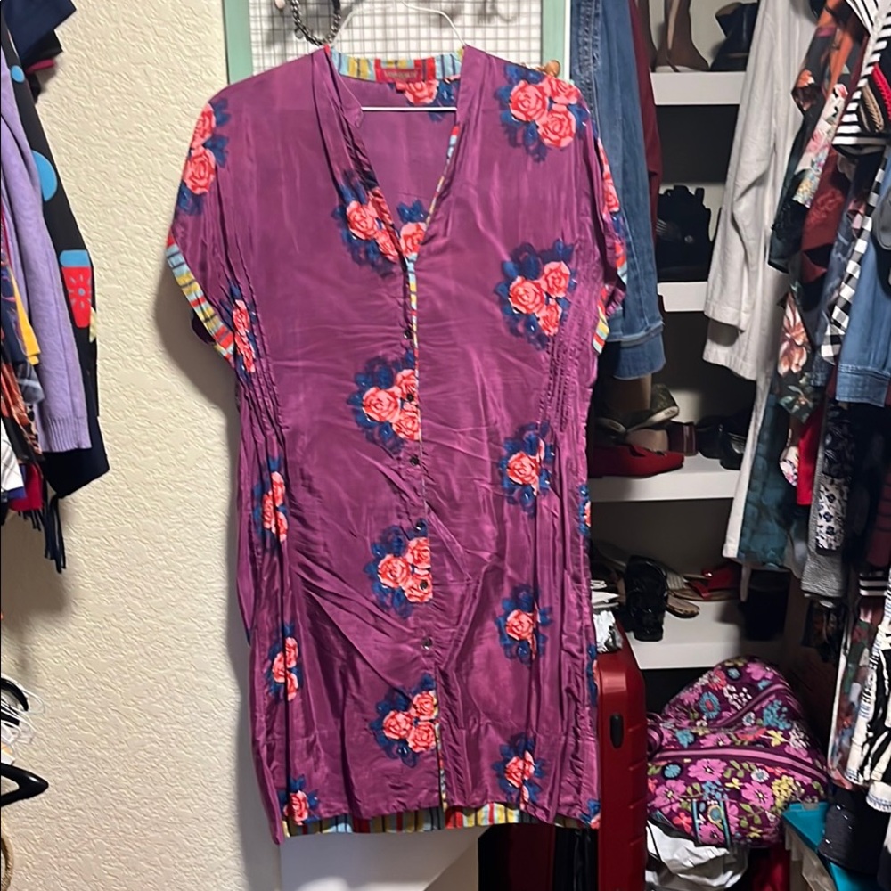 Lisa Cort Floral Button-Down Dress